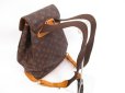 Photo7: LOUIS VUITTON Monogram Leather Brown Backpack Bag Montsouris GM #4384