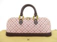 Photo1: LOUIS VUITTON Monogram Mini Canvas Red Hand Bag Alma Long #4401 (1)