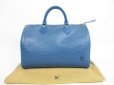 Photo1: LOUIS VUITTON Epi Leather Blue Hand Bag Purse Speedy30 #4403 (1)