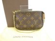 Photo1: LOUIS VUITTON Monogram Leather Brown Chain Pouch Accessories Pouch #4410 (1)