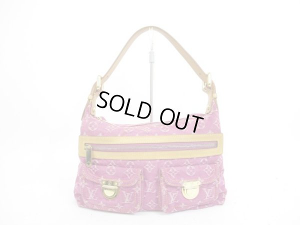 Photo1: LOUIS VUITTON Monogram Denim Pink Shoulder Bag Baggy PM #4413