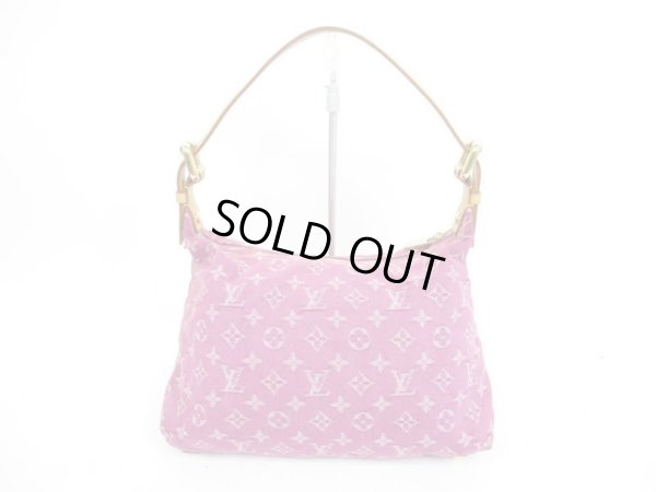 Photo2: LOUIS VUITTON Monogram Denim Pink Shoulder Bag Baggy PM #4413