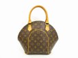 Photo1: LOUIS VUITTON Monogram Leather Brown Hand Bag Purse Ellipse PM #4436 (1)