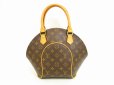 Photo2: LOUIS VUITTON Monogram Leather Brown Hand Bag Purse Ellipse PM #4454 (2)