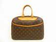 Photo1: LOUIS VUITTON Monogram Leather Brown Hand Bag Purse Deauville #4463 (1)