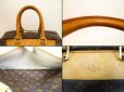 Photo11: LOUIS VUITTON Monogram Leather Brown Hand Bag Purse Deauville #4463