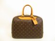 Photo2: LOUIS VUITTON Monogram Leather Brown Hand Bag Purse Deauville #4463 (2)