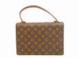 Photo2: LOUIS VUITTON Monogram Leather Brown Hand Bag Purse Concorde #4465 (2)