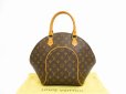 Photo1: LOUIS VUITTON Monogram Leather Brown Hand Bag Purse Ellipse MM #4466 (1)