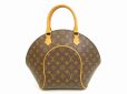 Photo2: LOUIS VUITTON Monogram Leather Brown Hand Bag Purse Ellipse MM #4466 (2)