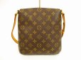 Photo2: LOUIS VUITTON Monogram Leatger Brown Shoulder Bag Musette Salsa Short #4479 (2)