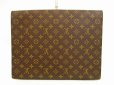 Photo2: LOUIS VUITTON Monogram Leather Brown Clutch Bag Document Case #4484 (2)