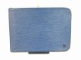 Photo1: LOUIS VUITTON Epi Leather Blue Clutch Bag Document Case Purse #4485 (1)