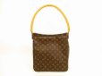 Photo1: LOUIS VUITTON Monogram Leather Brown Shoulder Bag Looping GM #4488 (1)