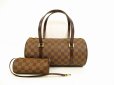 Photo1: VUITTON Damier Leather Brown Hand Bag Papillon30 With Pouch #4490 (1)