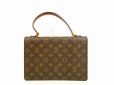 Photo2: LOUIS VUITTON Monogram Leather Brown Hand Bag Purse Concorde #4492 (2)