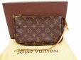 Photo1: LOUIS VUITTON Monogram Leather Brown Accessories Pouch Pochette #4493 (1)