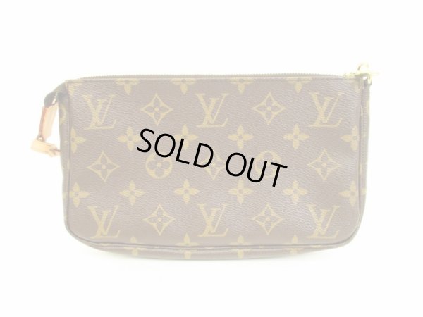 Photo2: LOUIS VUITTON Monogram Leather Brown Accessories Pouch Pochette #4493