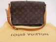 Photo1: LOUIS VUITTON Monogram Leather Brown Shoulder Bag Musette Tango Short #4502 (1)