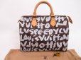 Photo1: LOUIS VUITTON Monogram Leather Graffiti White Hand Bag Speedy30 #4506 (1)