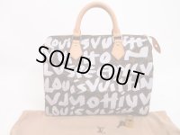 LOUIS VUITTON Monogram Leather Graffiti White Hand Bag Speedy30 #4506