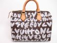 Photo2: LOUIS VUITTON Monogram Leather Graffiti White Hand Bag Speedy30 #4506 (2)