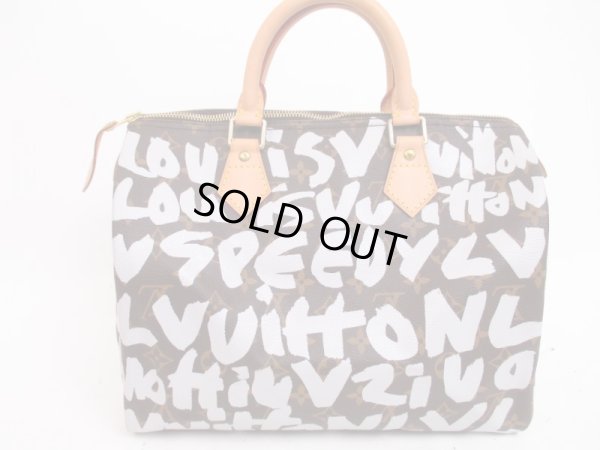 Photo2: LOUIS VUITTON Monogram Leather Graffiti White Hand Bag Speedy30 #4506