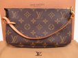 Photo1: LOUIS VUITTON Monogram Leather Brown Accessories Pouch Pochette #4508 (1)