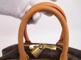 Photo7: LOUIS VUITTON Monogram Leather Brown Hand Bag Purse Deauville #4511