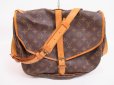 Photo1: LOUIS VUITTON Monogram Leather Brown Cross-body Bag Saumur 35 #4514 (1)