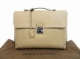 Photo1: LOUIS VUITTON Taurillon Leather Gray Briefcase Serviette Dorian #4518 (1)