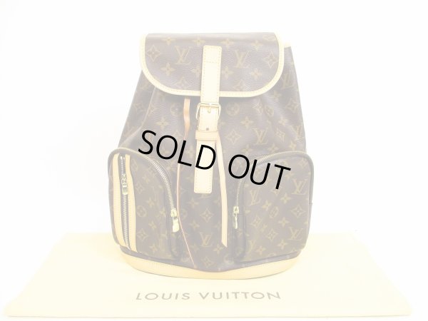 Photo1: LOUIS VUITTON Monogram Leather Brown Backpack Bag Bosphore #4521