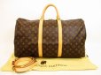 Photo1: LOUIS VUITTON Monogram Leather Brown Gym Bag Keepall 50 Bandouliere #4524 (1)