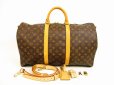 Photo1: LOUIS VUITTON Monogram Leather Brown Gym Bag Keepall 50 Bandouliere #4525 (1)