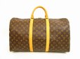 Photo2: LOUIS VUITTON Monogram Leather Brown Gym Bag Keepall 50 Bandouliere #4525 (2)