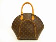 Photo1: LOUIS VUITTON Monogram Leather Brown Hand Bag Purse Ellipse MM #4527 (1)