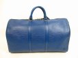 Photo2: LOUIS VUITTON Epi Leather Blue Duffle&Gym Bag Hand Bag Keepall 50 #4532 (2)