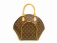 Photo2: LOUIS VUITTON Monogram Leather Brown Hand Bag Purse Ellipse MM #4549 (2)