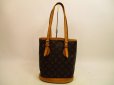 Photo2: LOUIS VUITTON Monogram Leather Brown Tote Bag Petite Bucket w/Pouch #4556 (2)