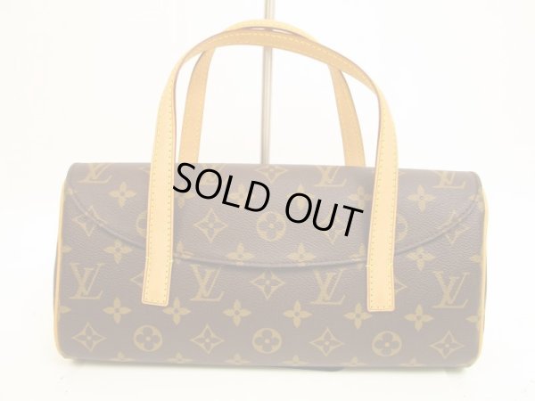 Photo1: LOUIS VUITTON Monogram Leather Brown Hand Bag Purse Sonatine #4558