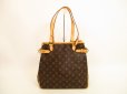 Photo1: LOUIS VUITTON Monogram Leather Brown Tote Bag Batignolles Vertical #4570 (1)