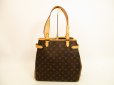 Photo2: LOUIS VUITTON Monogram Leather Brown Tote Bag Batignolles Vertical #4570 (2)