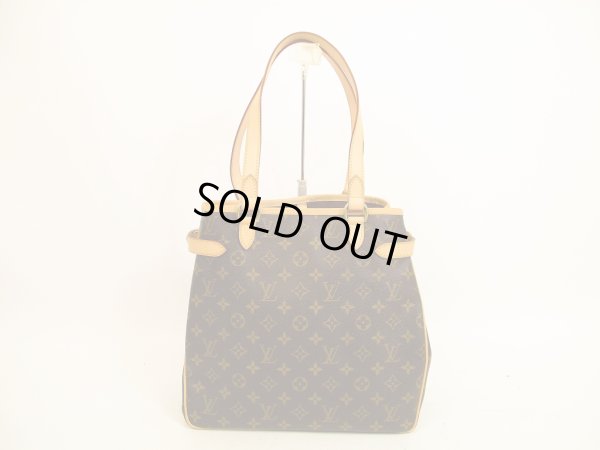 Photo2: LOUIS VUITTON Monogram Leather Brown Tote Bag Batignolles Vertical #4570