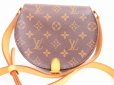 Photo1: LOUIS VUITTON Monogram Leather Brown Cross-body Bag Tambourine #4574 (1)