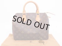 LOUIS VUITTON Monogram Leather Brown Hand Bag Purse Speedy25 #4575