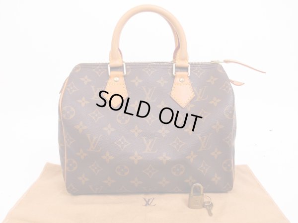 Photo1: LOUIS VUITTON Monogram Leather Brown Hand Bag Purse Speedy25 #4575