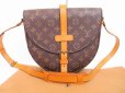 Photo1: LOUIS VUITTON Monogram Leather Brown Cross-body Bag Chantilly GM #4576 (1)