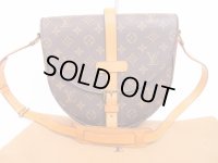 LOUIS VUITTON Monogram Leather Brown Cross-body Bag Chantilly GM #4576