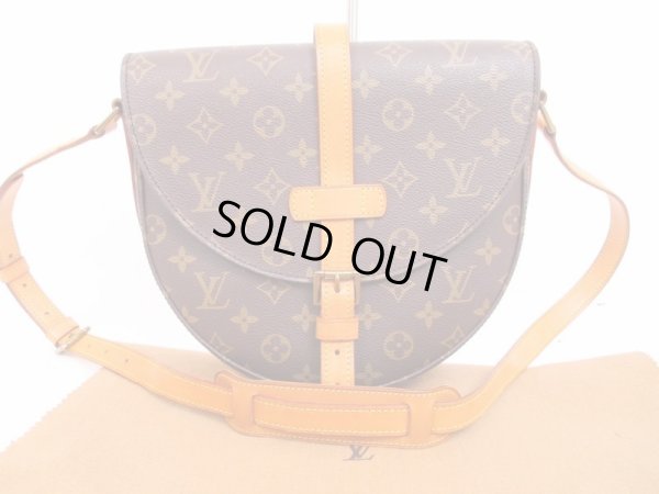 Photo1: LOUIS VUITTON Monogram Leather Brown Cross-body Bag Chantilly GM #4576