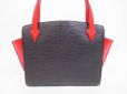 Photo2: LOUIS VUITTON Epi Leather Black & Red Hand Bag Purse Varenne #4577 (2)